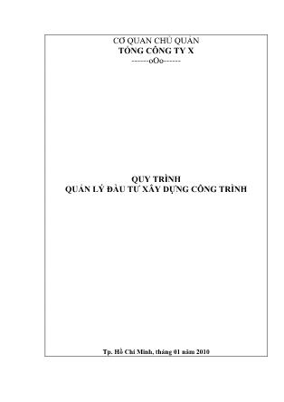 Giáo trình Quy trình quản lý đầu tư xây dựng công trình