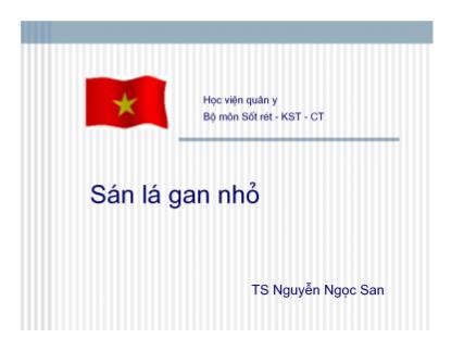 Giáo trình Sán lá gan nhỏ - Nguyễn Ngọc San