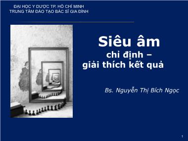 Giáo trình Siêu âm chỉ đinh-Giải thích kết quả - Nguyễn Thị Bích Ngọc