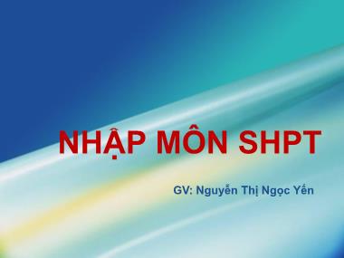 Giáo trình Sinh học phân tử - Nguyễn Thị Ngọc Yến