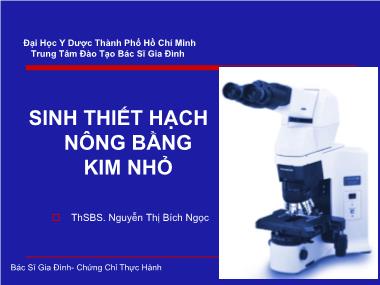 Giáo trình Sinh thiết hạch nông bằng kim nhỏ