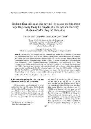 Giáo trình Sử dụng đồng thời quan trắc quy mô lớn và quy mô bão trong việc tăng cường thông tin ban đầu cho bài toán dự báo xoáy thuận nhiệt đới bằng mô hình số trị