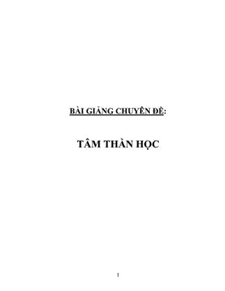 Giáo trình Tâm thần học (Bản đẹp)