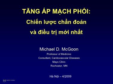 Giáo trình Tăng áp mạch phổi-Chiến lược chẩn đoán và điều trị mới nhất