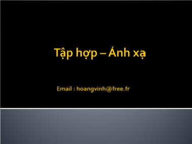 Giáo trình Tập hợp-Ánh xạ