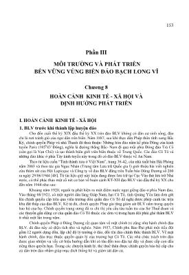 Giáo trình Thiên nhiên và môi trường vùng biển đạo Bạch Long Vỹ - Phần 3: Môi trường và phát triển bền vững vùng biển đảo Bạch Long Vỹ - Trần Đức Thạnh