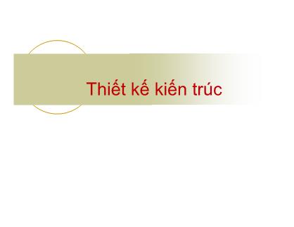 Giáo trình Thiết kế kiến trúc