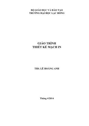 Giáo trình Thiết kế mạch in - Lê Hoàng Anh