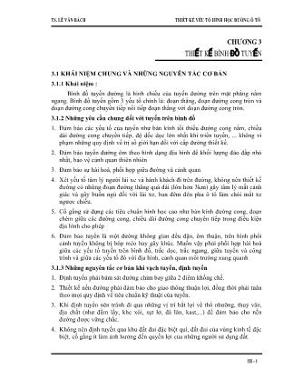 Giáo trình Thiết kế yếu tố hình học đường ô tô - Chương 3: Thiết kế bình đồ tuyến - Lê Văn Bách