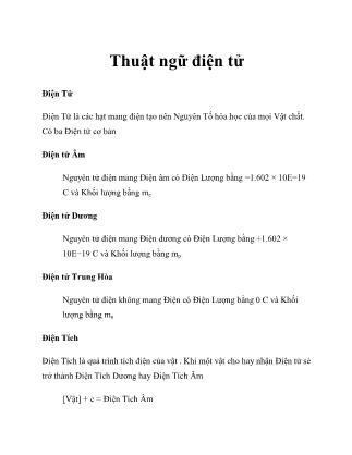 Giáo trình Thuật ngữ điện tử