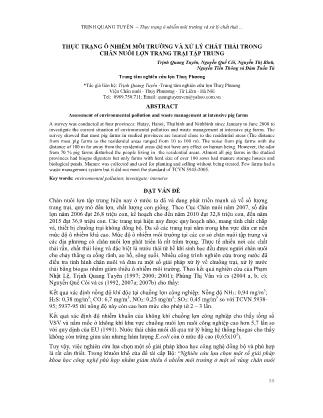Giáo trình Thực trạng ô nhiễm môi trường và xử lý chất thải trong chăn nuôi lợn trang trại tập trung