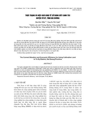 Giáo trình Thực trạng và hiệu quả kinh tế sử dụng đất canh tác huyện Tứ Kỳ, tỉnh Hải Dương - Đào Đức Mẫn