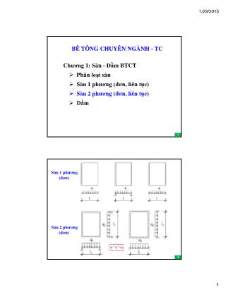 Giáo trình Thủy công - Chương 1: Sàn-Dầm Bê tông cốt thép