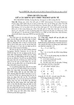 Giáo trình Tính chuyển tọa độ giữa các khung quy chiếu trái đất quốc tế - Bùi Thị Hồng Thắm