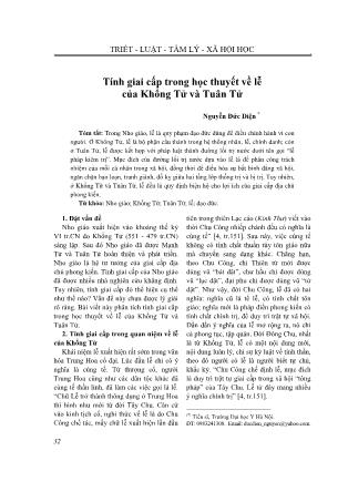 Giáo trình Tính giai cấp trong học thuyết về lễ của Khổng Tử và Tuân Tử-Nguyễn Đức Diện