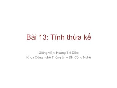 Giáo trình Tính thừa kế - Hoàng Thị Điệp