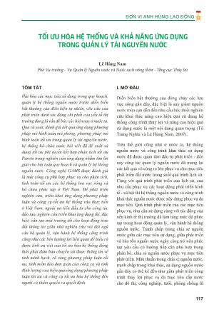 Giáo trình Tối ưu hóa hệ thống và khả năng ứng dụng trong quản lý tài nguyên nước - Lê Hùng Nam