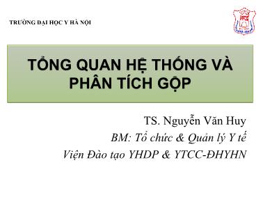 Giáo trình Tổng quan hệ thống và phân tích gộp - Nguyễn Văn Huy