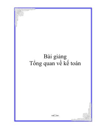 Giáo trình Tổng quan về Kế toán (Bản đẹp)