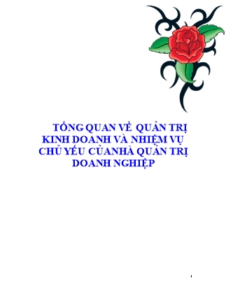 Giáo trình Tổng quan về quản trị kinh doanh và nhiệm vụ chủ yếu của nhà quản trị doanh nghiệp