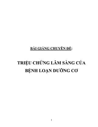 Giáo trình Triệu chứng lâm sàng của bệnh loạn dưỡng cơ