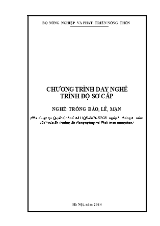 Giáo trình Trồng Đào-Lê-Mận