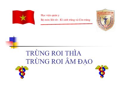 Giáo trình Trùng roi thìa-Trùng roi âm đạo