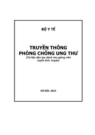 Giáo trình Truyền thông phòng chống ung thư