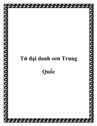 Giáo trình Tứ đại danh sơn Trung Quốc