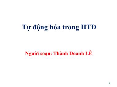 Giáo trình Tự động hóa trong Hệ thống điện - Thành Doanh Lê