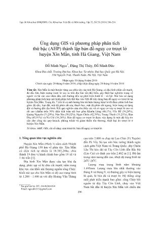 Giáo trình Ứng dụng GIS và phương pháp phân tích thứ bậc (AHP) thành lập bản đồ nguy cơ trượt lở huyện Xín Mần, tỉnh Hà Giang, Việt Nam - Đỗ Minh Ngọc