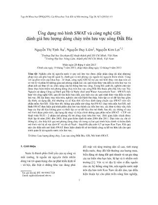 Giáo trình Ứng dụng mô hình SWAT và công nghệ GIS đánh giá lưu lượng dòng chảy trên lưu vực sông Đắk Bla - Nguyễn Thị Tịnh Ấu