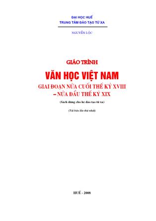 Giáo trình Văn học Việt Nam giai đoạn nửa cuối thế kỉ XVIII-Nửa đầu thế kỉ XIX