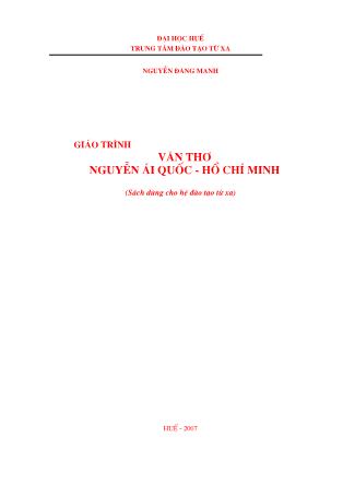 Giáo trình Văn thơ Nguyễn Ái Quốc- Hồ Chí Minh