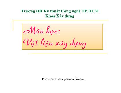 Giáo trình Vật liệu xây dựng - Chương 1: Mở đầu