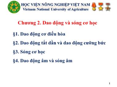 Giáo trình Vật lý đại cương - Chương 2: Dao động và sóng cơ học