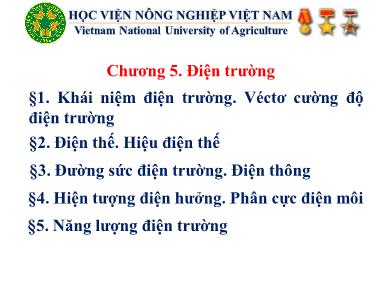 Giáo trình Vật lý đại cương - Chương 5: Điện trường