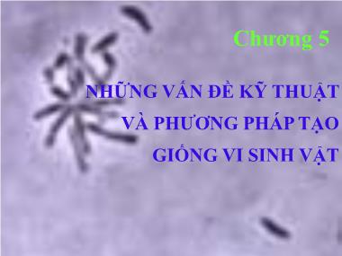 Giáo trình Vi sinh vật và thực phẩm - Chương 5: Những vấn đề kỹ thuật và phương pháp tạo giống vi sinh vật