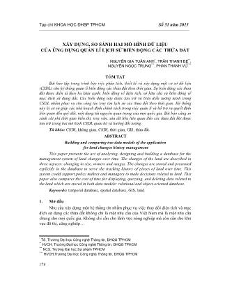 Giáo trình Xây dựng, so sánh hai mô hình dữ liệu của ứng dụng quản lí lịch sử biến động các thửa đất - Nguyễn Gia Tuấn Anh