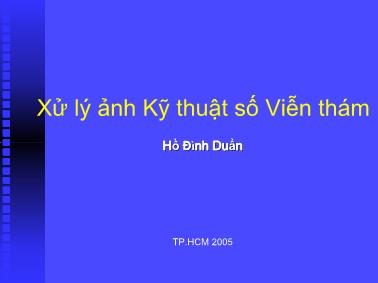 Giáo trình Xử lý ảnh kỹ thuật số Viễn thám - Hồ Đình Duẩn