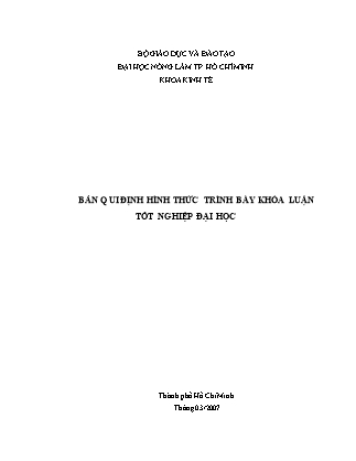 Tài liệu Bản quy định hình thức trình bày khóa luận tốt nghiệp đại học