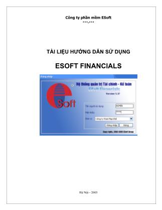 Tài liệu hướng dẫn sử dụng Esoft Financials