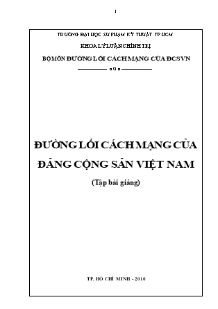 Bài giảng môn học Đường lối cách mạng của đảng cộng sản Việt Nam