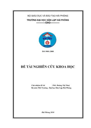 Báo cáo nghiên cứu khoa học - Hoàng Thị Thúy