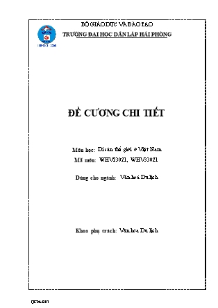 Đề cương chi tiết môn Di sản thế giới ở Việt nam