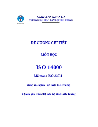 Đề cương chi tiết môn học ISO 14000