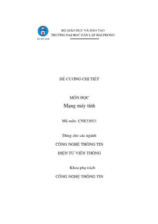 Đề cương chi tiết môn học Mạng máy tính