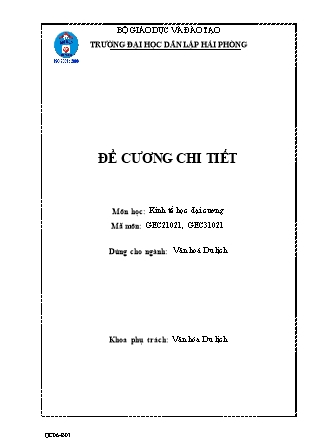 Đề cương chi tiết môn Kinh tế học đại cương