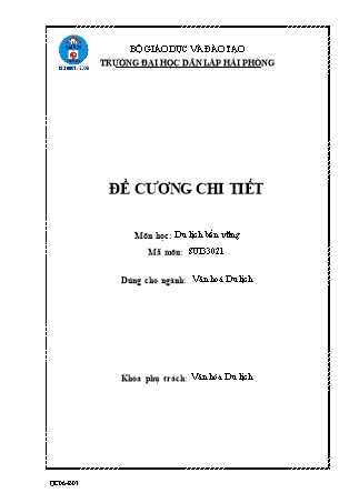 Đề cương môn Du lịch bền vững