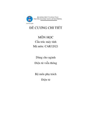 Đề cương môn học Cấu trúc máy tính